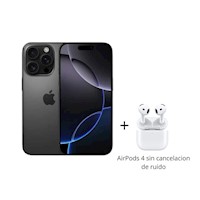 iPhone 16 pro max 256GB Black Titanium +  AirPods 4 sin cancelacion de ruido